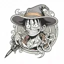 monkey d luffy tattoo design idea