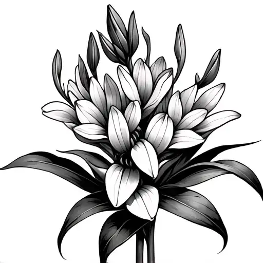 hyacinth flower tattoo design idea