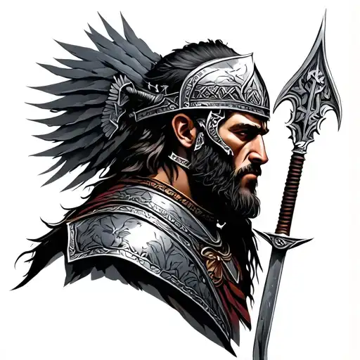 Germanic Warrior tattoo design idea