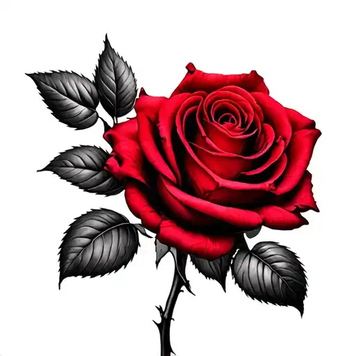 single red rose, water, forest, 1212 tattoo design idea