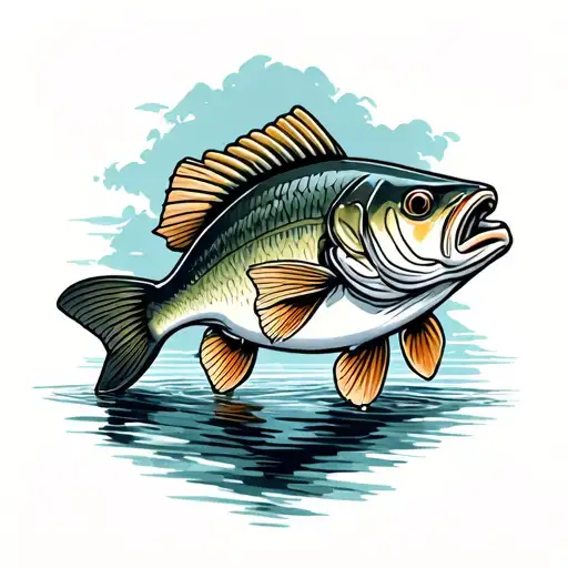 bass fishing tattoo design idea