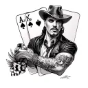 Poker and Gangster Chicano Tattoo Style Black and White tattoo design idea