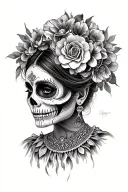 Mexican Catrina tattoo design idea