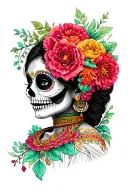 Mexican Catrina tattoo design idea