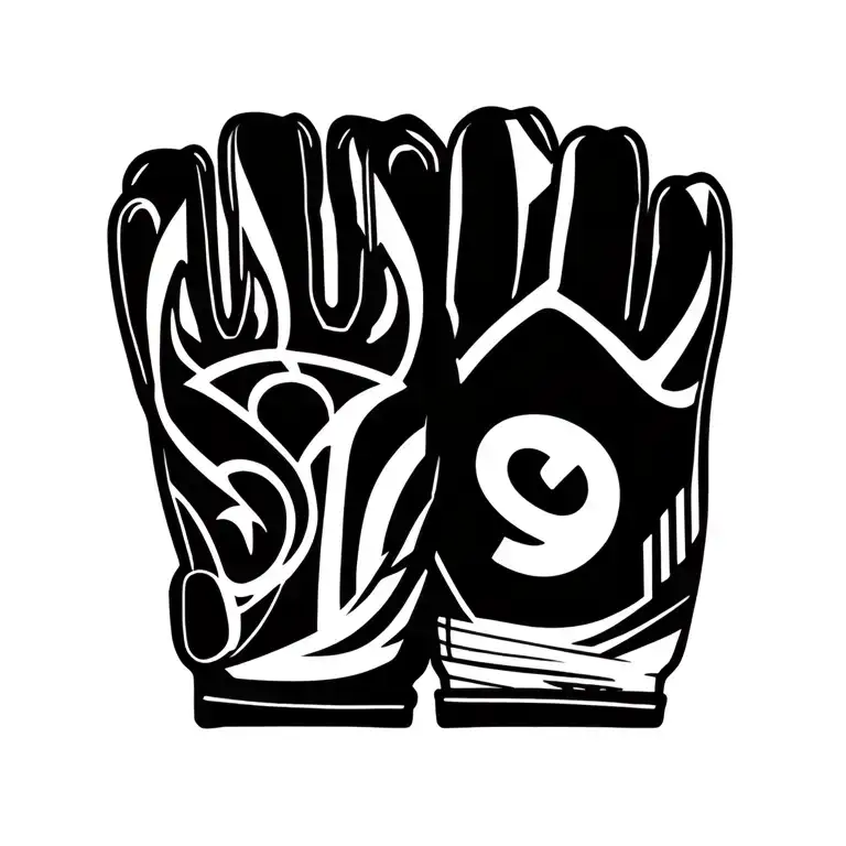 glove goalkeeper glove with the number 19 tattoo design idea