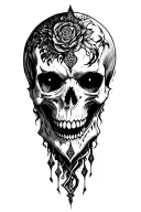 occultism symbologies demonic full black creapy no skull hollow  tattoo design idea