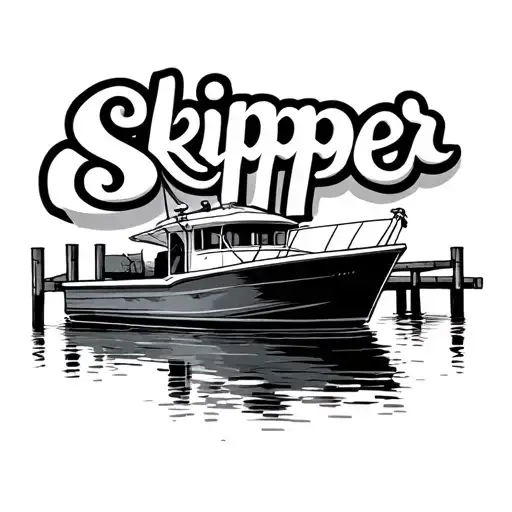 "Skipper" boat dock extending tattoo design idea