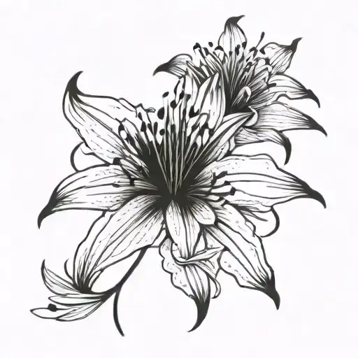 virgo spider lily tattoo design idea