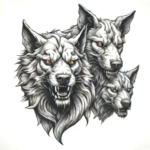 Cerberus tattoo design idea
