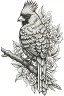 cardinal hawk mantling tattoo design idea