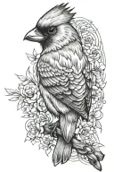 cardinal hawk mantling tattoo design idea