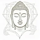 buddha face tattoo design idea