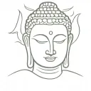 buddha face tattoo design idea
