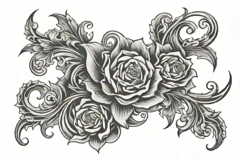 strip forming tattoo design idea