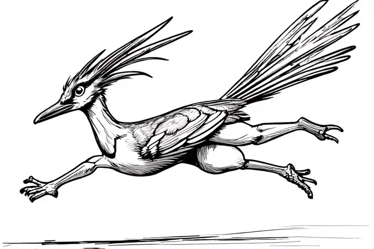 road runner sprinting tattoo design idea