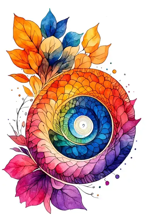 fibonacci sequence spiral tattoo design idea