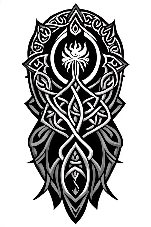 celtic mandala incorporating gemini sign tattoo design idea