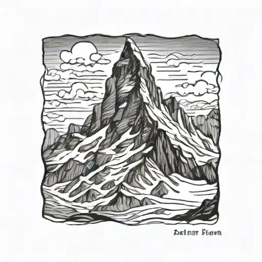 matterhorn mountain peak tattoo design idea