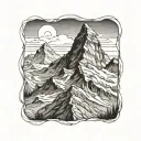 matterhorn mountain peak tattoo design idea
