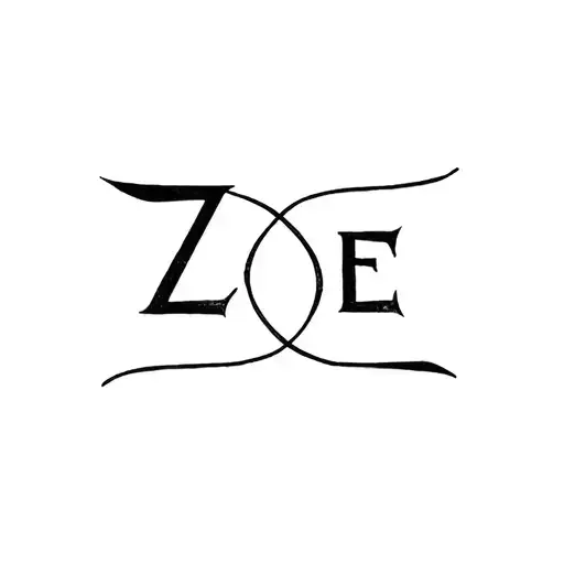 ambigram Zoe Mia tattoo design idea