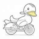 simple rubber duck wearing motorcycle helmet tattoo design idea
