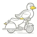 simple rubber duck wearing motorcycle helmet tattoo design idea