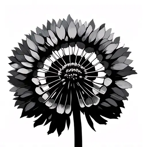 negative space dandelion tattoo design idea