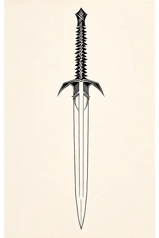 sword spine tattoo manly tattoo design idea