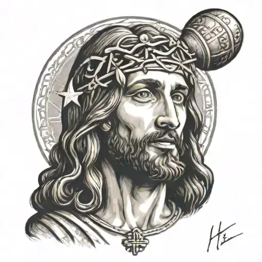 transgender jesus with maracas tattoo design idea