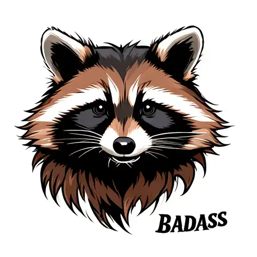 badass raccoon tattoo design idea