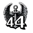 simple anchor with 444 angel number tattoo design idea