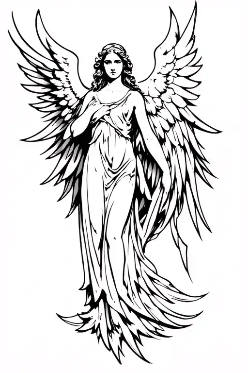 seraphim angel tattoo design idea