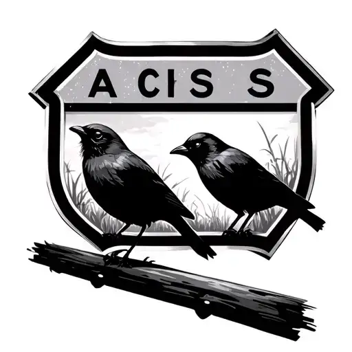 two blackbirds on a highway sign tattoo design idea