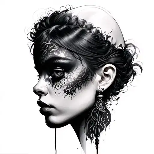 Double Face tattoo design idea