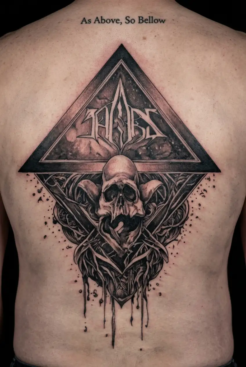 "As above So below" "As above So below" Coverup pyramid surrounded tattoo design idea