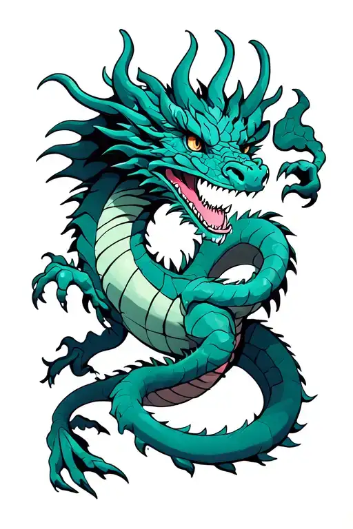 dragon intertwined tattoo design idea