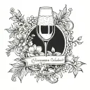 champagne e mademoisells tattoo design idea