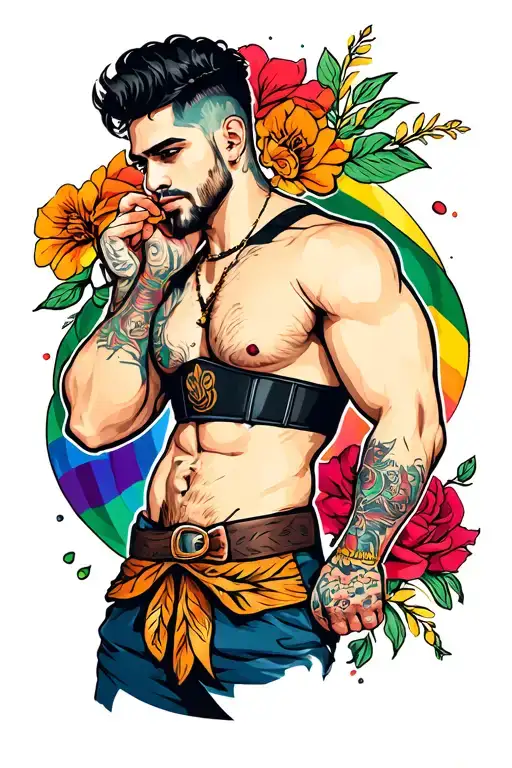 Gay jockstrap tattoo design idea