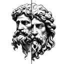 socrates and pluto half face tattoo design tattoo design idea