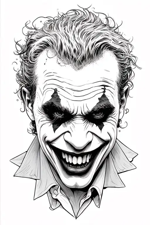 scary joker heath ledger joker laughing tattoo design idea
