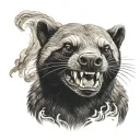 honey badger angry smoke background  tattoo design idea