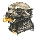 honey badger angry smoke background  tattoo design idea