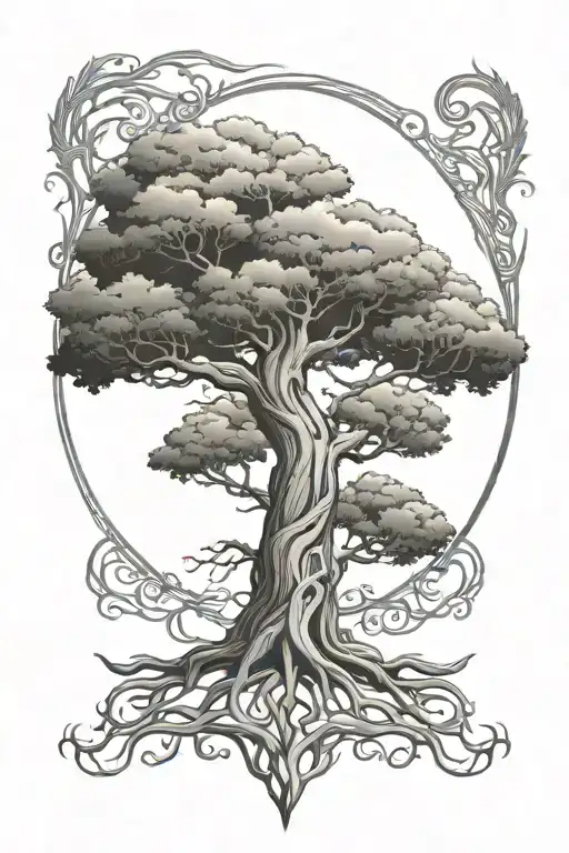 Yggdrasil tree tattoo design idea