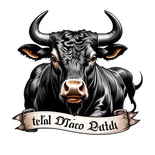 Bull body memorial tattoo for dad tattoo design idea