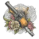 one grave one gun tattoo design idea