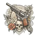 one grave one gun tattoo design idea