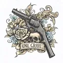 one grave one gun tattoo design idea