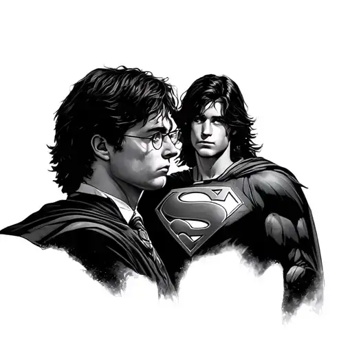 Harry Potter and Superman  tattoo design idea