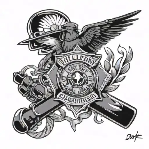  wildland firefighting and prison guard  tattoo design idea
