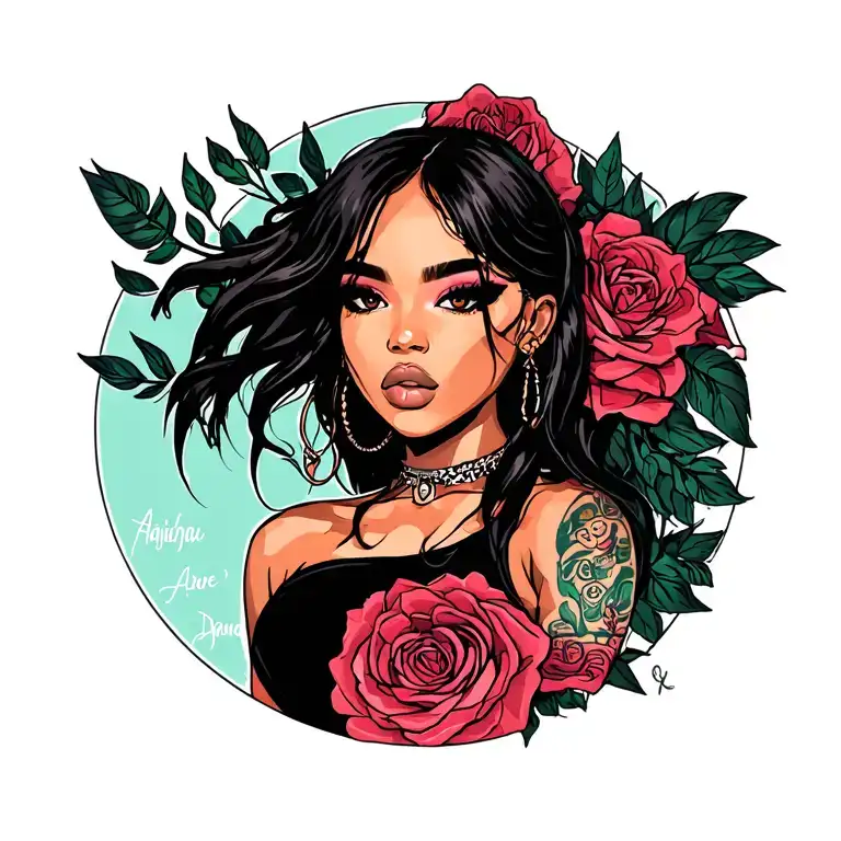 Aaliyah name tattoo tattoo design idea